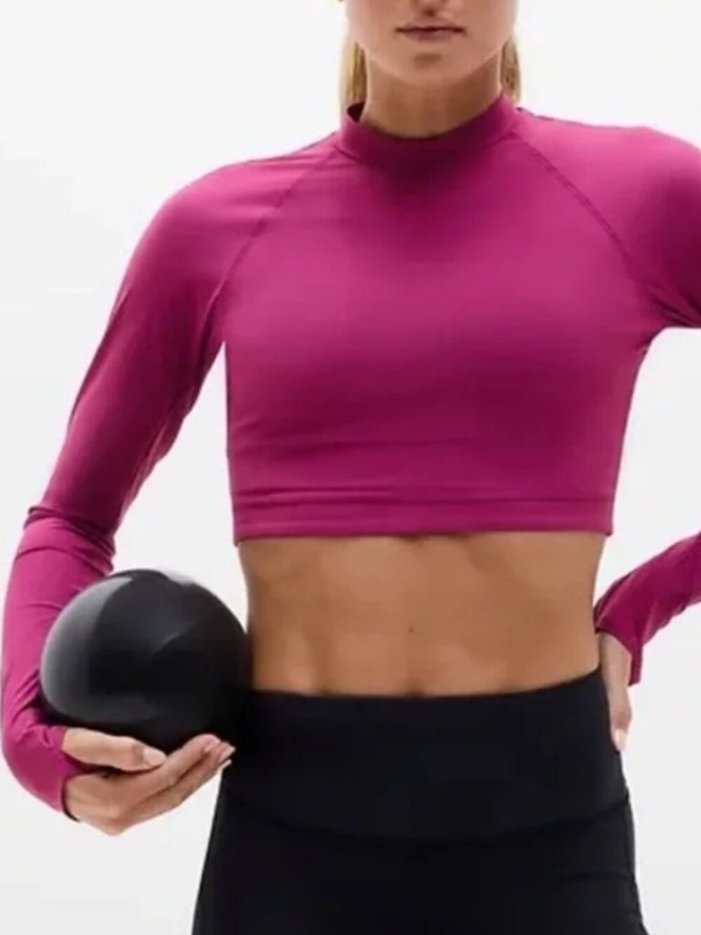 New Athleta Crosstrail Ultra Crop Top in Wild Berry